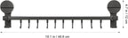 BESTOYARD Punchless Kitchen Utensil Hooks Wall Mount Rack with 10 Hooks, Adjustable Double Rod Organizer, Gray Suction Cup Holder for Cooking Tools and Measuring Cups
