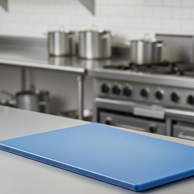 TrueCraftware- 18" X 12" X 1/2” Cutting Board for Kitchen Blue Color Plastic- Durable Kitchen Cutting Board Commercial Chopping Board Non Slip Surface Cutting Mat for Meat Vegetables Dishwasher Safe