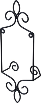 MyGift Wall Plate Hanger Holds Single 5.5 to 8 Inch Plates, Vertical Plate Holders, Decorative Metal Wire Platter Rack, Scrollwork Hanging Display Easel for Wall