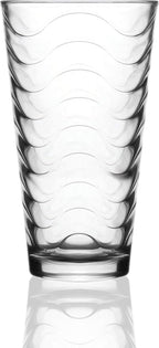 Circleware 12-Piece Set of Highball Tumbler Drinking Glasses and Whiskey Cups, Home & Kitchen Party Glassware for Water, Beer, Juice, Ice Tea, Bar Beverages, 6-15.75 oz & 6-12.5 oz, Pulse