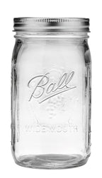 Ball Quart (32oz) Jar with Silver Lid, Wide Mouth, 1 Jar