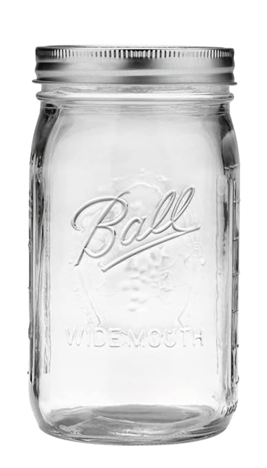 Ball Quart (32oz) Jar with Silver Lid, Wide Mouth, 1 Jar