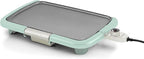 OVENTE Electric Griddle with 16 x 10 Inch Flat Non-Stick Cooking Surface, Removable and Adjustable Temperature Control, Indoor Grill for Instant Breakfast, Pancakes, Eggs or Burgers, Blue GD1610LBL