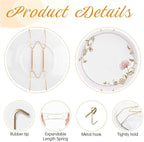 Bilillo 6 Pieces Invisible Heavy Duty Plate Holder, Stainless Steel Plate Hangers for The Wall, Plate Hangers for Display with Wall Hooks, Suitable for 6-8 inch Decorative Plattes and Arts (Gold)
