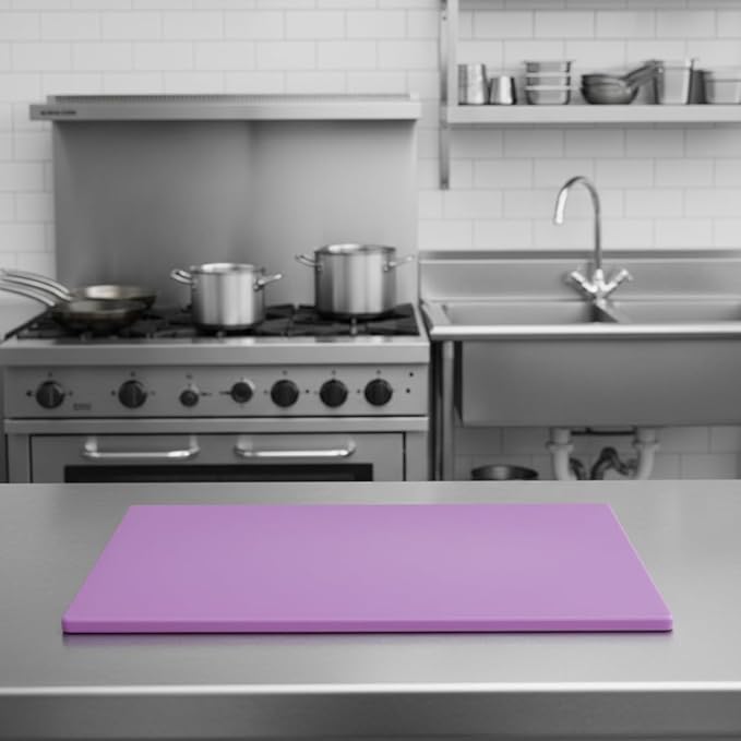 TrueCraftware- 24" X 18" X 1/2” Cutting Board for Kitchen Purple Color Plastic- Plastic Commercial Chopping Board Anti Slip Surface Chopping Food Cutting Mat for Meat Vegetables Dishwasher Safe