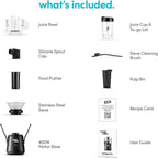Magic Bullet® Mini Juicer,Countertop Space-Saving,2" Feed Chute for Fruits and Vegetables,400W,16oz Cup,Compact Design,Black,MBJ50100AK,(Pack of 2)