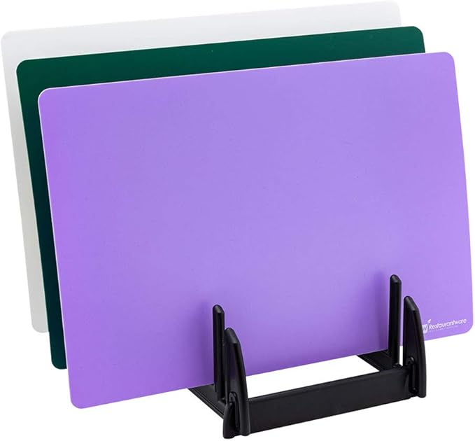 Restaurantware-Chef 101 9 Inch x 6.5 Inch Cutting Board Rack, 1 6 Slots Cutting Board Organizer - Collapsible, Fits Cutting Boards, Black Plastic Cutting Board Rack, For Kitchen Organization,