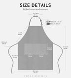 Syntus Apron for Men Women, Adjustable Cooking Kitchen Chef Aprons with 2 Pockets, Cotton/Polycotton/Polyester