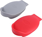 2pcs Oyster Shucking Tool and Holder Set, Silicone Hand Protective Clips, Kitchen Gadget for Safe Oyster Opening, Gray and Red, Seafood Specialty Tool for Home and Outdoor Use
