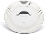 Universal Pans Pots Lid Cover Fit All 8.25 Inch to 12 Inch Pots/Pans/Woks Stainless Steel and Glass Lid with Heat Resistant Knob, Black