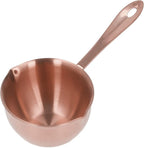 Stainless Steel Butter Warmer, Saucepan Chocolate Milk Butter Melting Pot Small Sauce Pan with Pour Spouts Cooking Pot for Hot Oil Soup Coffee Tea Warming (Pink Gold)