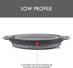 Dexas 8" Collapsible Silicone Colander in Cool Grey, Kitchen Strainer with Handles, 7.2 Cup Capacity | BPA-Free, Heat-Resistant, Space-Saving Kitchen Tool