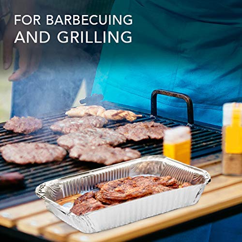 Stock Your Home 2 lb Small Aluminum Pans with Lids (50 Pack), Foil Pans with Clear Plastic Lids, Disposable Cookware & Takeout Trays for Restaurants & Catering