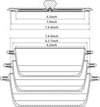 Tempered Strainer Lid for Stockpot Pot Pasta Pot Soup Pot with Heat Resistant Silicone Rim Glass Universal Pan Lids Pour Spout Water Oil Microwave Safe Fit 6.5-7-7.5-8 inch Black