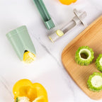 Pepper Corer, 2 in 1 Red Bell Pepper Seed Corer Remover Tool, Fruit & Vegetable Corers Quick Cave Tools for Jalapeno Cutter Deseeder, Gray 2 PCS