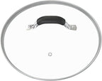 12 Inch Tempered Glass Pot Lid Compatible with 12” Lodge Cast Iron Skillets and 7 Quart Dutch Ovens - Designed with Steam Vent Hole and Heat Resistant Handle