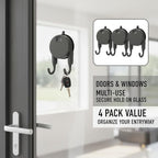 Heavy Duty Double Hook Suction Cup Hangers for Bathroom & Kitchen, 4 Pack Vacuum Wall Hooks, Strong Removable No Drill Suction Hangers for Glass, Tile, Shower, RV (Gray - 4 Pack)
