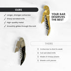 A Bar Above Manual Wine Bottle Opener and Corkscrew Wine Key with Foil Cutter and Bottle Cap Remover, Professional Waiters Corkscrew for Servers, Bartenders, and Home Use