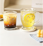 Set of 2 12 OZ Cute Drinking Glasses Star Moon Glass Coffee Cup Colorful Glass Cups for Iced Tea,Juice,Coffee,Milk,Dessert,Stackable Glassware Drinkware Set (colorful)