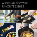 FLAIROSOL OLIVIA SIGNATURE Advanced Kitchen Oil Sprayer Technology, Fine Mist & Portion Control, Refillable Glass Olive Oil Cooking Spray Bottle for Air Fryer, Salad, BBQ, 130ml (Golden Leaves)