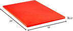 TrueCraftware- 24" X 18" X 1/2” Cutting Board for Kitchen Red Color Plastic- Commercial Plastic Chopping Board Anti Slip Surface Chopping Food Cutting Mat for Meat Vegetables Dishwasher Safe