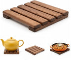 Wooden Trivet – Trivets for Hot Pots and Pans, 15×15 cm Heat Resistant Solid Acacia Wood, Durable Kitchen & Table Protector, Premium Handmade – LO-MAS