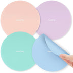NIHOME Silicone Jar Opener – 6 Inch Large Anti-Slip Grip Pads, Premium 100% Food-Grade Silicone, Stylish Designer Colors, Multi-Purpose Heat-Resistant Mat & Coaster, Set of 4 (Macaron Colors)
