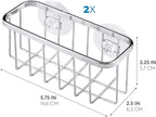 iDesign Gia Stainless Steel Dish Sponge Holder Basket with Suction Cups, Ideal for Kitchen Sinks and Bathroom Organization, 2.25"D x 2.5"W x 5.75"H, Set of 1, Polished