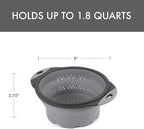 Dexas 8" Collapsible Silicone Colander in Cool Grey, Kitchen Strainer with Handles, 7.2 Cup Capacity | BPA-Free, Heat-Resistant, Space-Saving Kitchen Tool
