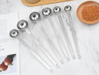 Long Handle Measuring Spoon,CISHNOU Tablespoon Coffee Scoop Stainless Steel Measuring spoon 15 ml Coffee Scoop for Ground Coffee