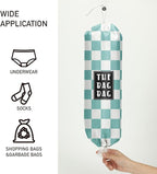 Plastic Bag Organizer, Blue And White Checkerboard Style Plastic Bag Storage,for Home Kitchen Travelling Camping Decor, use 1 Pack,Blue And White Checkerboard Pattern