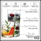 Vikko Rock and Tumbler Set, 8 Piece Set of Elegant Glasses, 4 Tall 12.25 Ounce Glasses and 4 Short 11.25 ounce Whiskey Glasses