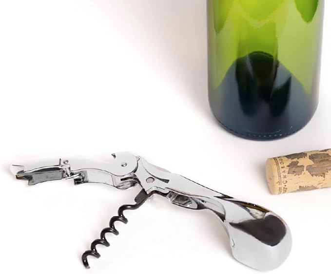 Corkcicle Wine Key - Bartender Multi Tool With Corkscrew, Bottle Opener & Foil Cutter - Ratcheting Mechanism - Curved Handle - Professional Grade Bartending Tool - For Kitchen - Stainless Steel