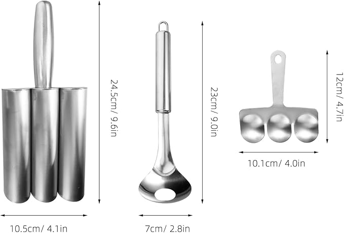 1set Stainless Steel Meatball Maker Tool Set Triple Meat Baller Spatula for Easy Meatball Making Lightweight Convenient Kitchen Gadget for Quick Cooking