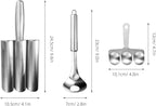 1set Stainless Steel Meatball Maker Tool Set Triple Meat Baller Spatula for Easy Meatball Making Lightweight Convenient Kitchen Gadget for Quick Cooking