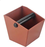 Coffee Knock Box Grounds Container ABS Bucket Anti Slip Powder Beveled Residue Barista Accessories Maker Tools(Burnt-sugar)