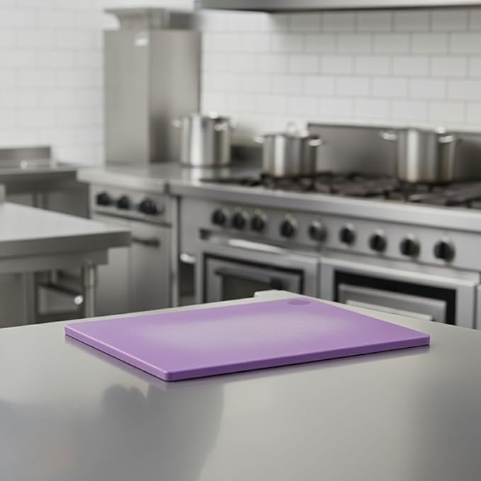 TrueCraftware- 18" X 12" X 1/2” Cutting Board for Kitchen Purple Color Plastic- Color Coded Durable Kitchen Cutting Board Chopping Board Non Slip Cutting Mat for Meat Vegetables Dishwasher Safe