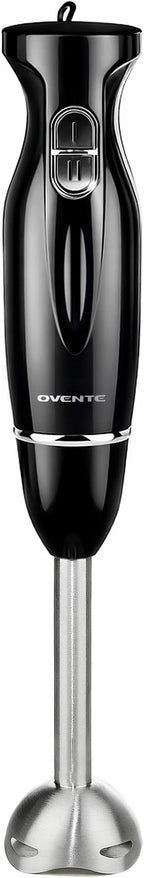 OVENTE Immersion Hand Blender, 300W Electric Handheld Stick Mixer with 2 Mixing Speeds and Stainless Steel Blades for Smoothies, Purees & Baby Food, Black HS560B