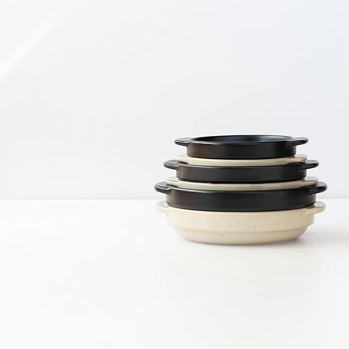 Santo Banko Ware Au Gratin Dish, Small, For One Person Capacity: 9.5 fl oz (270 ml), Heat Resistant, Oven-safe, Direct Fire, Microwave Safe, Dishwasher Safe, Stackable, Black, Made in Japan