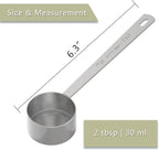 LEIFENY 2PCS 2 Tablespoon Coffee Scoop, Long Handle Measuring Spoon, Two tbsp (30ml, 1/8cup) Stainless Steel Scooper