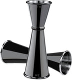 Jigger for Bartending, Briout Double Cocktail Jigger Japanese Premium 304 Food Grade Stainless Steel Jigger 2 OZ 1 OZ with Measurements Inside, Black