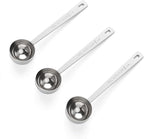 3Pcs Coffee Measuring Scoop Spoons, 15ML Stainless Steel Coffee Scoop, Long Handle Tablespoon for Measuring Coffee, Milk Powder, Fruit Powder, Tea, Sugar, Grains, Flour and Protein(Silver)