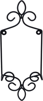 MyGift Wall Plate Hanger Holds Single 5.5 to 8 Inch Plates, Vertical Plate Holders, Decorative Metal Wire Platter Rack, Scrollwork Hanging Display Easel for Wall