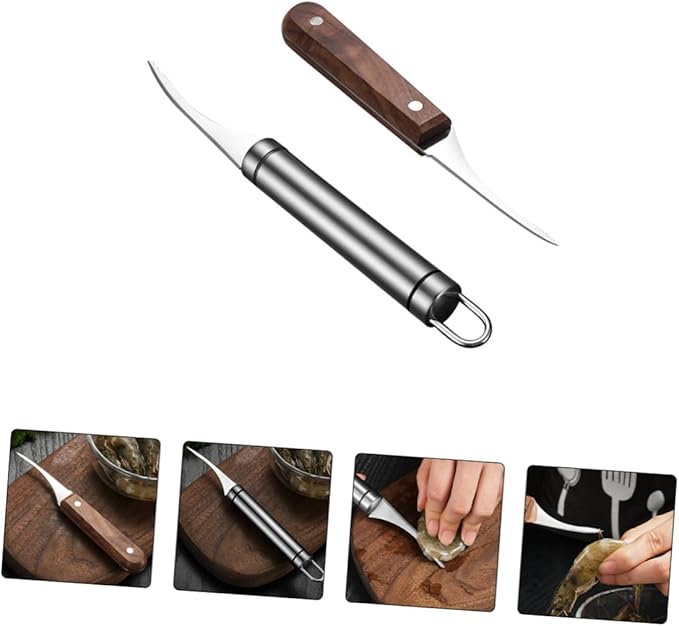 2pcs Shrimp Opener Kitchen Gadgets Tool Prawn Peeler Utensil Stainless Steel