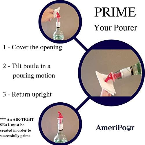 Measured Pourer - Liquor Bottle Pourers - Collared -(10pk) Made 100% In The USA. Bar Spouts That Don't Leak - No Cracks, Just A Perfect Cocktail Pour Everytime. Great for Wine Too! (.50oz)