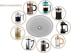 2.6 Inch Filter Parts for 12 oz French Press 3 Pieces Stainless Steel Set Containing Spiral Disk, Small Little Coffee Press Mesh Screen for Sivaphe 350ml Coffee Maker