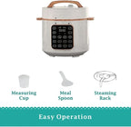 The Woman 6-Quart Electric Pressure Cooker with Touch Control Display & Locking Lid,Multi-Use,Keep Warm, Tempered Glass Lid