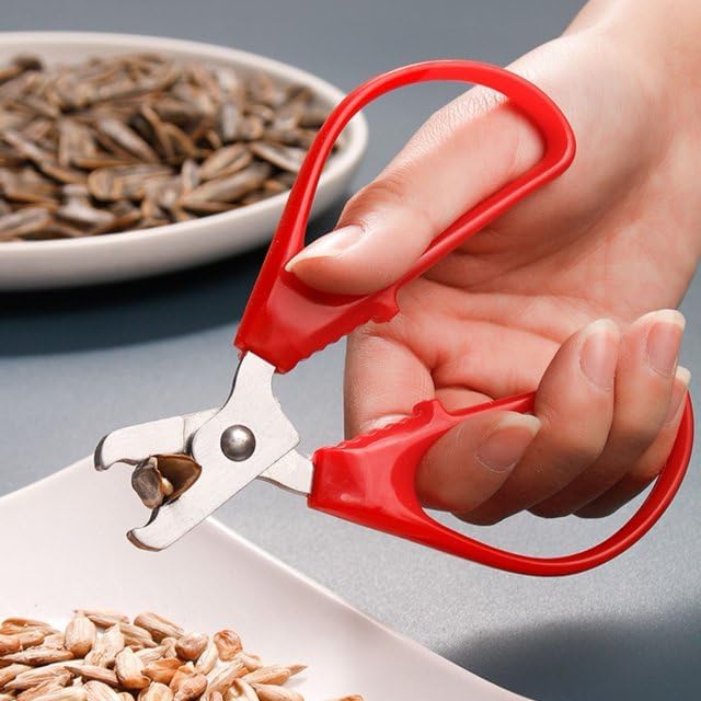 2Pcs Red Peeling The Shell Nut Shell Cracker Seed Pistachio Sheller Opener Peeling Pliers Nut Crackers Artifact Stainless Steel Convenience Hard Case Buster Nut Crackers Specialty Tools and Gadgets