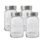 Ball Regular Mouth Glass Mason Jars with Lids and Bands, Used for Canning (Quart, 32 Ounce (Pack of 4))