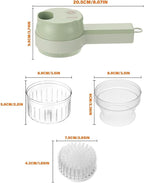4 in 1 Handheld Electric Vegetable Cutter Set, Multifunctional Mini Electric Grinder Garlic Mud Masher Chopper, Portable Food Processor with Brush, for Garlic Chili Onion Ginger Celery Meat